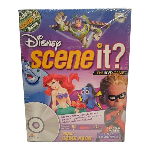 Scene It? The DVD Disney Super Game Pack With 4 Figures - Factory Sealed- New - Picture 1 of 7